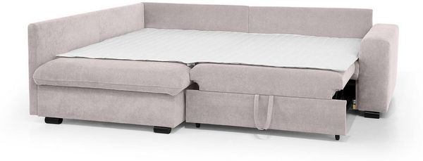Beautysofa Ecksofa RAMO mit Schlaffunktion 160x200 cm, im Set mit Topper Bild 2