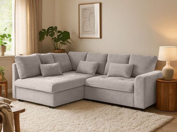 Beautysofa Ecksofa RAMO mit Schlaffunktion 160x200 cm, im Set mit Topper