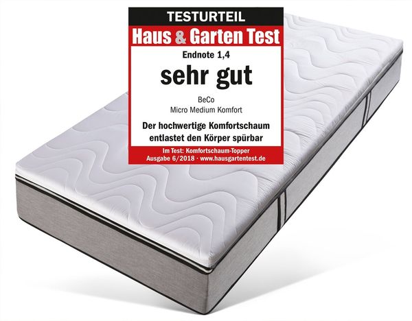 Beco, Topper Micro Medium Komfort, 7 cm hoch, Komfortschaum, Topper in 90x200 cm und weiteren Größen, punktelastischer Topper