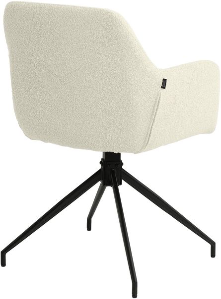 CLP 2er Set Esszimmerstühle Merlinda mit Teddystoff, 360° drehbar mit Armlehnen,creme Bild 6