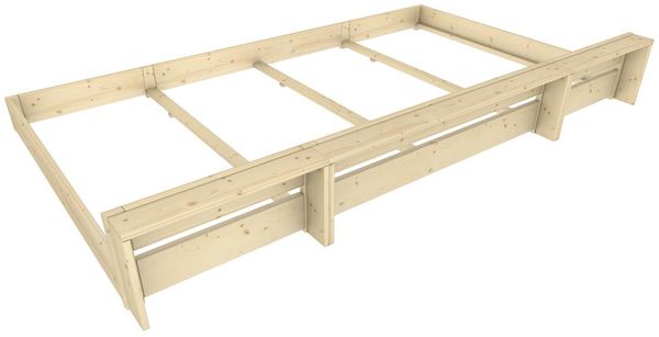 Familienbett "Familien-Nesterl" 360 220 23 Zirbe 90/180/90cm mit Ablage Bild 7