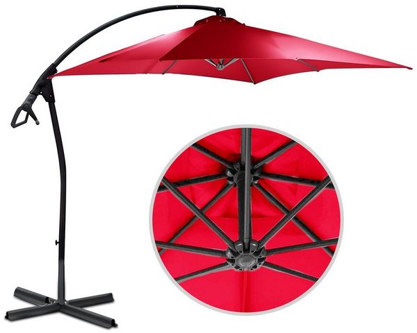 habeig Ampelschirm Sonnenschirm WASSERDICHT eckig 250cm Ampelschirm PVC wasserfest 2,5m, 100% wasserdicht