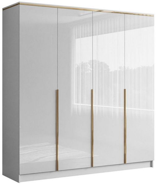 Lookway Kleiderschrank AURORA 4D in Weiß hochglanz