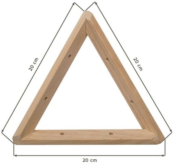 Astigarraga Kit Line Wandregalhalter Triangel Winkel 20x20x20 cm, Regalwinkel aus Vollholz, Regalhalter
