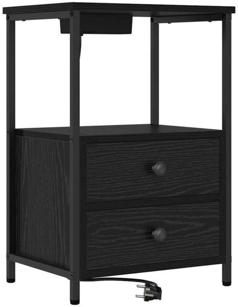 vidaXL Nachttisch Schwarz Eichen-Optik 40 x 31 x 60 cm Holzwerkstoff 859440
