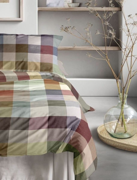 Irisette Flausch Cotton Bettwäsche Zobel 8600-90 Kariert Bunt 135x200 Bild 2