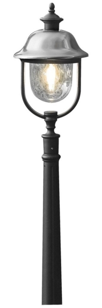 LED Außen Standlaterne Wegeleuchte im Landhausstil, Schwarz-Silber, Höhe 125cm