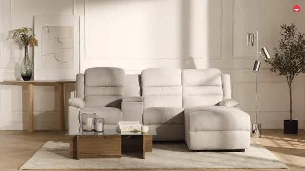 Vente-unique - MACEDONIA Sofa Stoff Grau - B 172 cm x H 102 cm x L 231 cm
