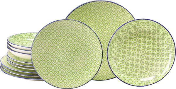 Mediterran Grün, Tellerset 12-tlg (mo)