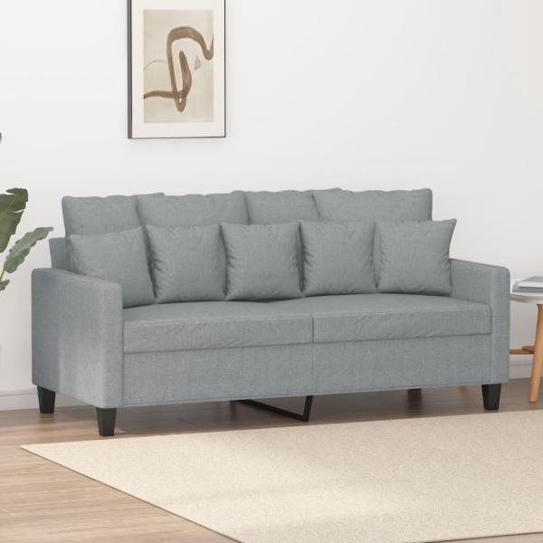 vidaXL 2-Sitzer-Sofa Hellgrau 140 cm Stoff 359267