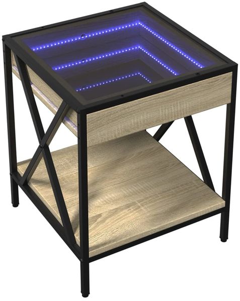 vidaXL Couchtisch mit Infinity-LED Sonoma-Eiche 40x40x49 cm 847693 Bild 3