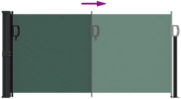 vidaXL Seitenmarkise Ausziehbar Dunkelgrün 100x300 cm 4004275 Bild 5