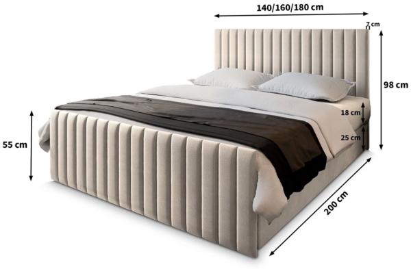 Masseno Boxbett ARION 160x200 cm mit Bonell Matratze und Topper Bild 2