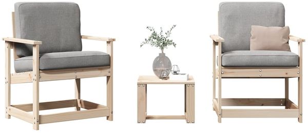 vidaXL 3-tlg. Garten-Lounge-Set Massivholz Kiefer 832630