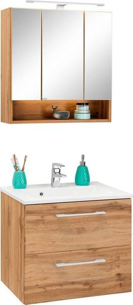 welltime Badmöbel-Set Soria, (2-St), Waschtisch Breite 60 cm, Spiegelschrank