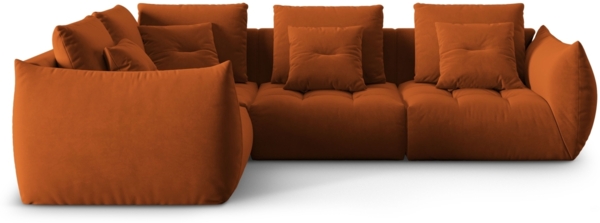 Micadoni Ecksofa Bloom 4-Sitzer Links Samt Terrakotta