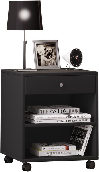 VCM Nachttisch Rolda 913909 Schwarz H 54 x B 45 x T 38 cm