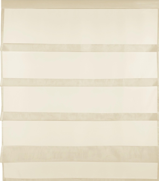 Transparente Bistrogardine Raffoptik mit Stangendurchzug in Voile, schlicht und modern in vielen verschiedenen Farben erhältlich (90x110 cm / beige - nude)