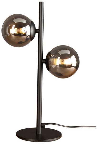 Außergewöhnliche LED Tischleuchte Schwarz - Glaskugeln Rauchglas, Höhe 40cm