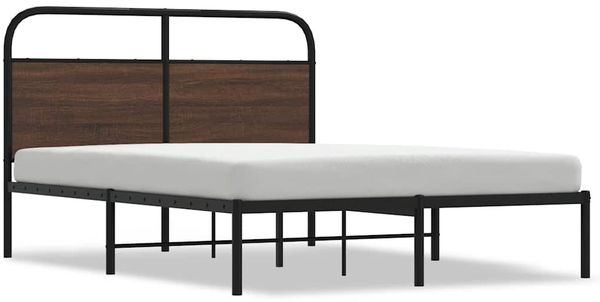 Doppelbett, Bettgestell Modernen ohne Matratze 135x190 cm Braun Eichen-Optik d1682e