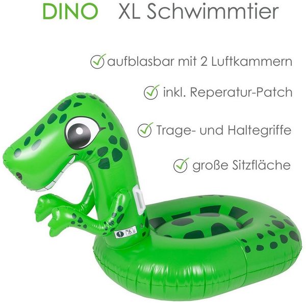 heimtexland Luftmatratze Wassertier aufblasbar Pool Strand XL Schwimmtier, (Typ889, 1-St), Wasserspielzeug I Dino I 155x88x100 cm I 2 Luftkammern