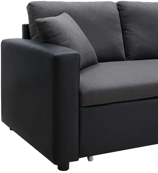 Vente-unique - GAZUR Sofa Stoff SchwarzGrau - B 146 cm x H 85 cm x L 223 cm Bild 6