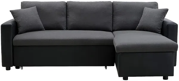 Vente-unique - GAZUR Sofa Stoff SchwarzGrau - B 146 cm x H 85 cm x L 223 cm Bild 2