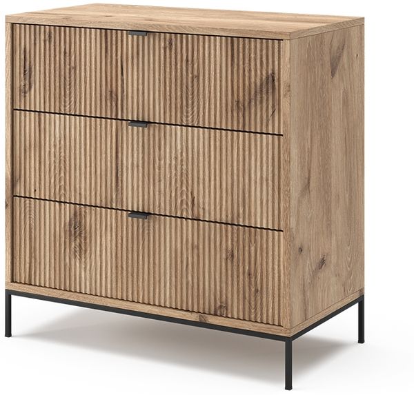 Kommode Eliza Viking Oak 42 x 81.2 cm mit 3 Schubladen Vicco