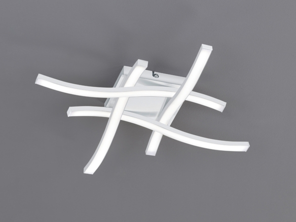 Flache LED Deckenleuchte ROUTE aus Metall Weiß, Breite 46cm