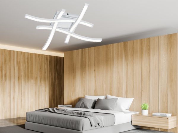 Flache LED Deckenleuchte ROUTE aus Metall Weiß, Breite 46cm Bild 3