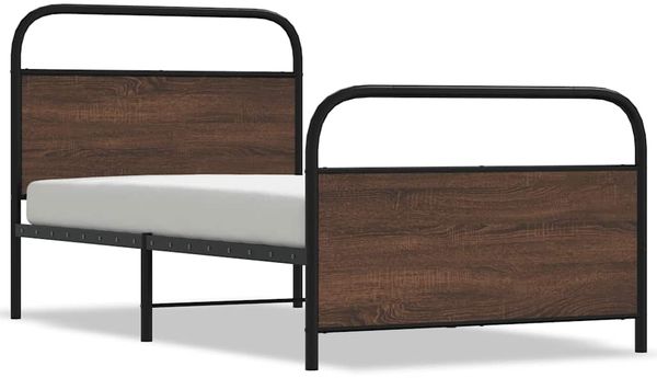 Einzelbettgestell Design für Erwachsene ohne Matratze 107x203 cm Braun Eichen-Optik d3835e