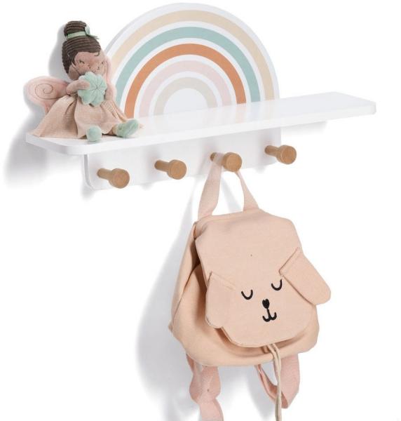 Kinder-Wandgarderobe - Rainbow - Weiß