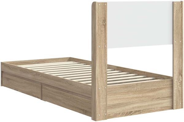 vidaXL Bettgestell mit Stauraum und Kopfteil Sonoma-Eiche 90 x 200 cm 3414415 Bild 8