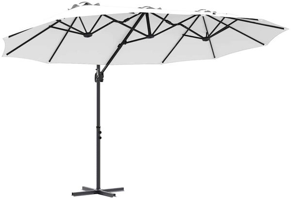 Sonnenschirm, Terrassenschirm Sand 372 x 198 x 243 cm Polyester und Aluminium