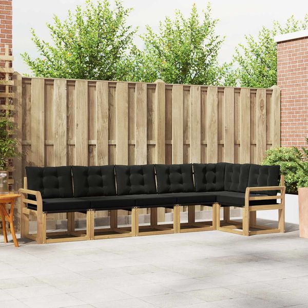 vidaXL Outdoor-Sofagarnitur mit Kissen 6 pcs Weiß und Schwarz 3389526