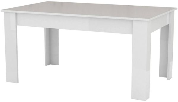 Dmora Ausziehbarer Tisch Agenore, ausziehbare Konsole für bis zu 12 Sitzplätze, ausziehbare Konsole 100 % Made in Italy, 160/210 x 90 x 75 cm, glänzend weiß