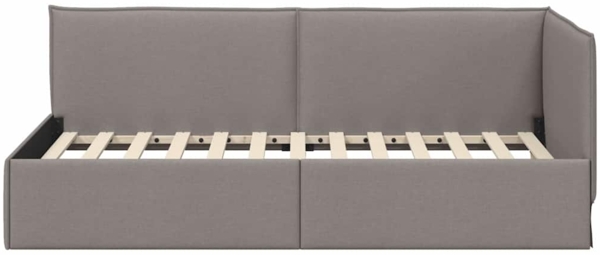 vidaXL Eckbettgestell mit Kopfteil Taupe 100 cm x 200 cm Stoff 42016460 Bild 4