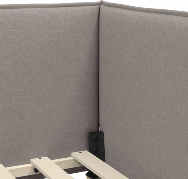 vidaXL Eckbettgestell mit Kopfteil Taupe 100 cm x 200 cm Stoff 42016460 Bild 7