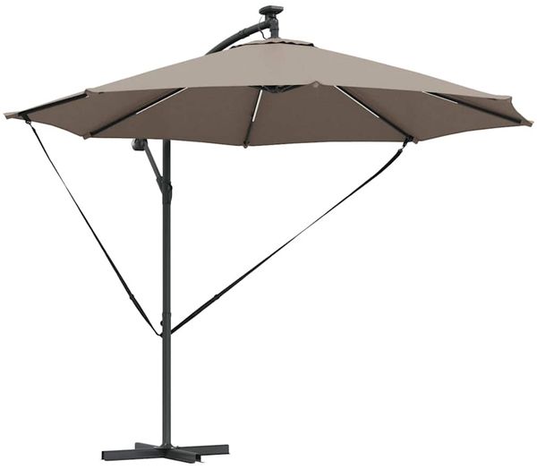 Sonnenschirm, Terrassenschirm Taupe 294 x 294 x 248 cm Polyester und Aluminium