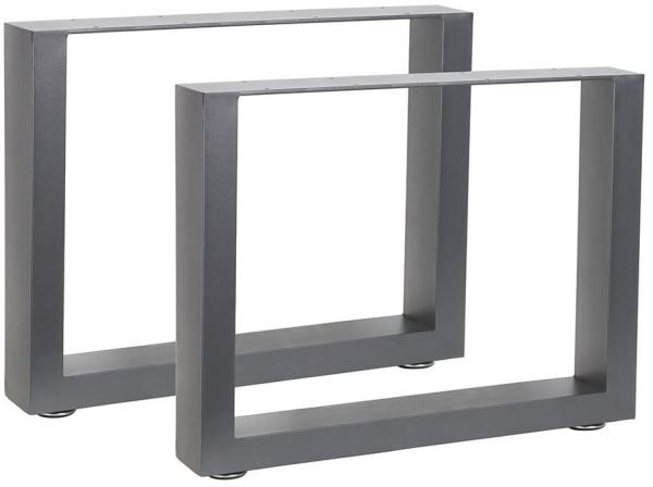 2er Set Tischgestell Grau 30x43 cm Tischuntergestell Tischkufen Tischbeine Stahl
