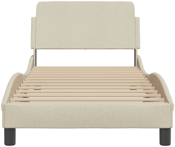 vidaXL Bettgestell mit Kopfteil "Dover" Creme 90x200 cm Stoff 373110 Bild 7