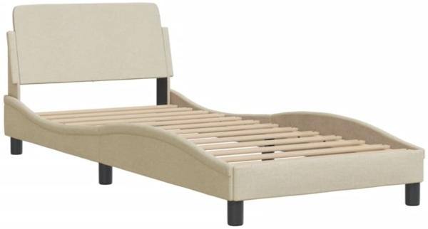 vidaXL Bettgestell mit Kopfteil "Dover" Creme 90x200 cm Stoff 373110 Bild 4