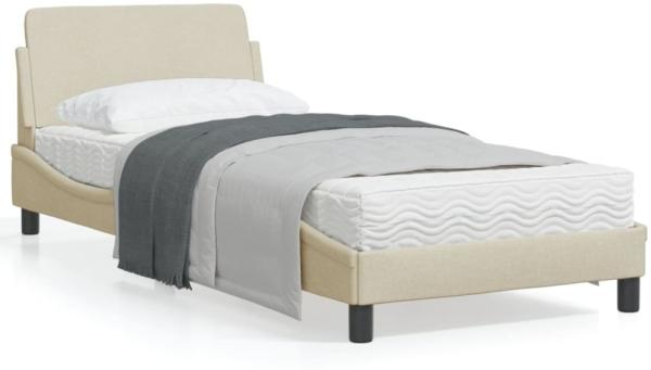 vidaXL Bettgestell mit Kopfteil "Dover" Creme 90x200 cm Stoff 373110 Bild 1
