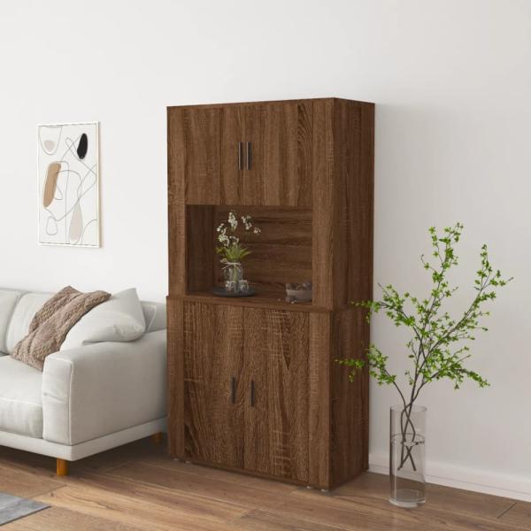 vidaXL Highboard Braun Eichen-Optik Holzwerkstoff