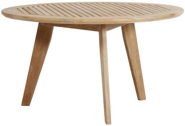 Gartencouchtisch Kastos aus Teakholz, modern und massiv, rund, natur, Ø 90 cm