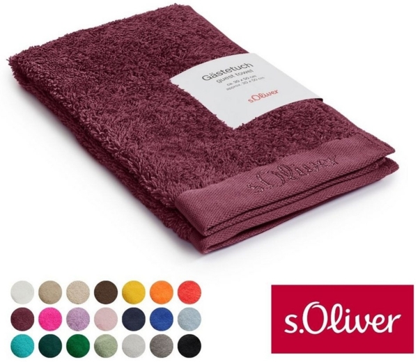 s.Oliver Gästehandtuch s.Oliver, Premium Qualität, 600 gr/m², auch als Sets erhältlich, Walkfrottier (1-St), große Farbauswahl, auch als Duschtuch, Waschhandschuh, Handtuch