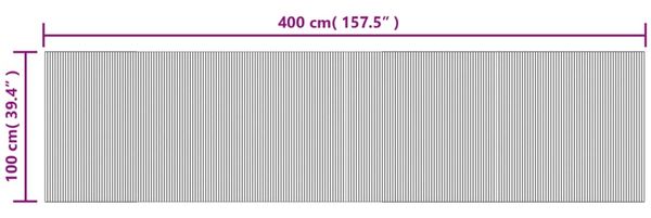 vidaXL Teppich Rechteckig Grau 100x400 cm Bambus 376820 Bild 8
