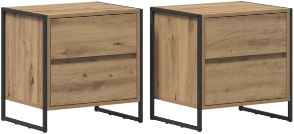 vidaXL Nachttisch 2 pcs Kunsthandwerk Eiche 50 x 39,5 x 50 cm 886689