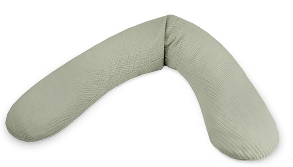 Theraline Stillkissen "Das Original" Microperlen inkl. Bezug 190 cm 200 Salbei. Musselin