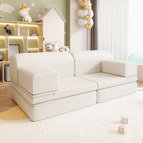 HOME DELUXE Spielsofa LIV - Cord Beige